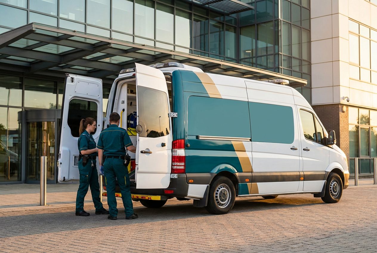 BIA branded ambulance